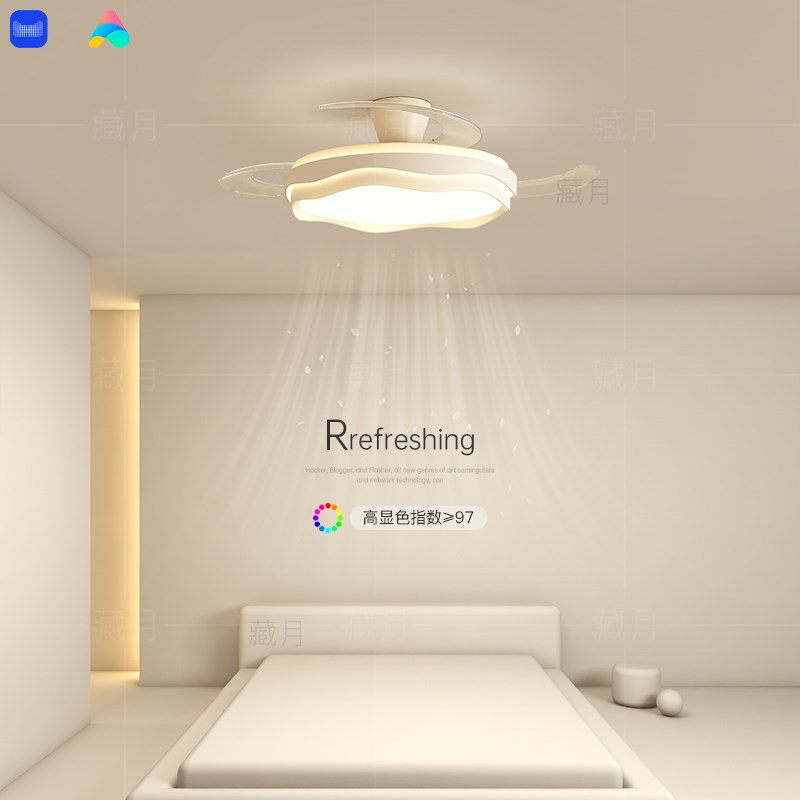隐形风扇灯餐厅吊灯20r24新款高级感电扇灯客厅卧室吊扇灯房间灯