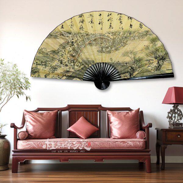 清明上河图长卷仿古画扇工艺扇礼品扇中国风大挂扇墙挂装饰大折扇