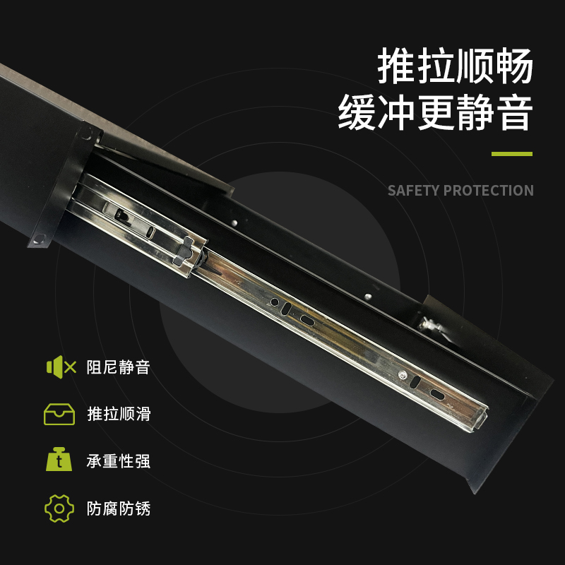 2U机柜抽屉带锁2U金属铁抽屉话筒抽屉麦克风抽屉话筒收纳盒木抽屉