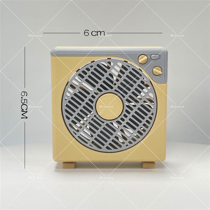 3D打印迷你风扇摆件覆古造型桌面小装饰创意个Q性小装饰趣味工作