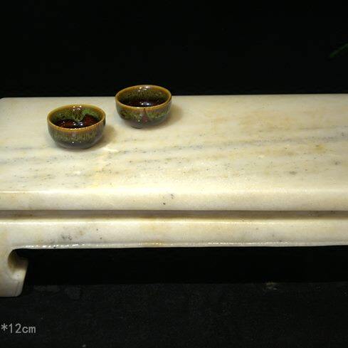 仿古做旧汉白石庭院阳台喝茶石桌青石镂空茶楼底座装饰品摆件石头