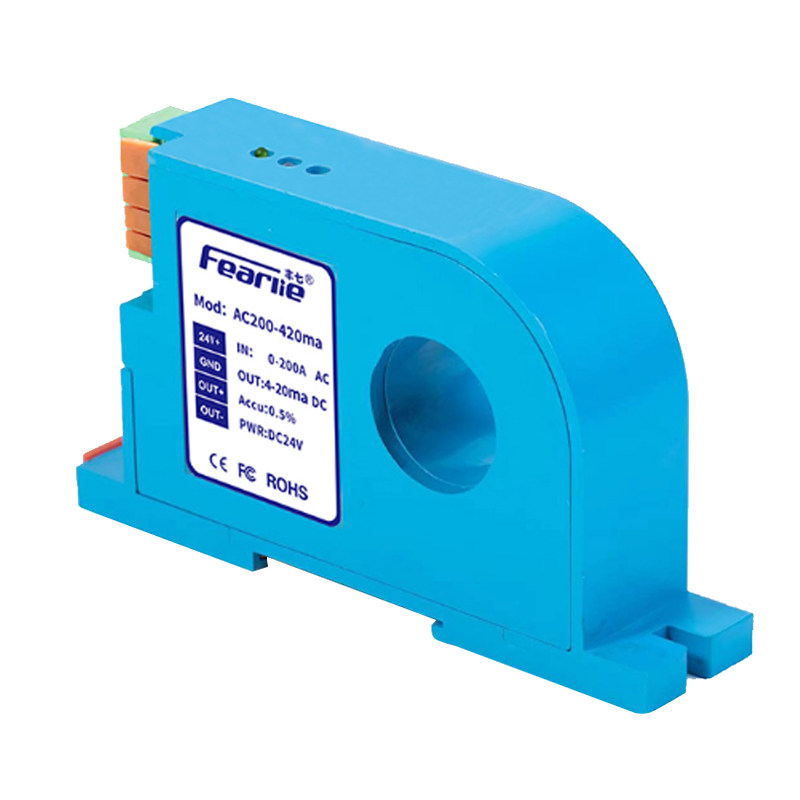 高精度交流电流变送器4-20ma直流信号模拟量输出穿孔X式感应互感