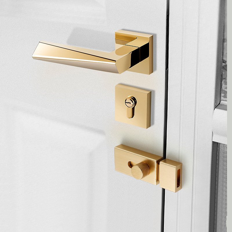 神器铝合金插销门栓扣防r盗门锁扣反锁木门闩卫生间酒店侧装免打