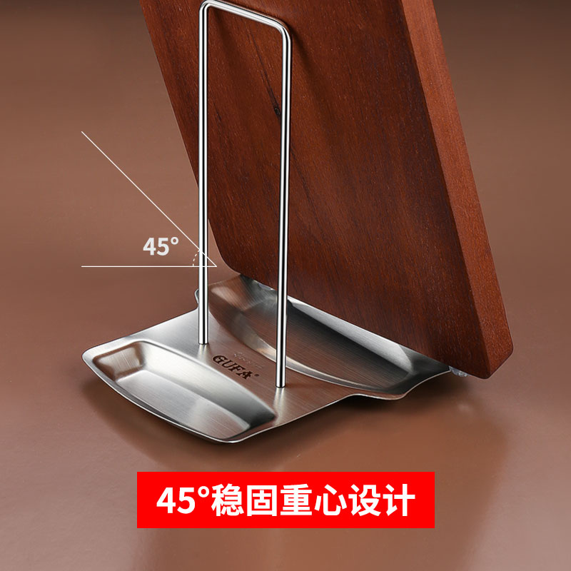 304不锈钢锅盖架厨房台面菜板收纳架带接水盘锅铲U汤勺砧板置物架