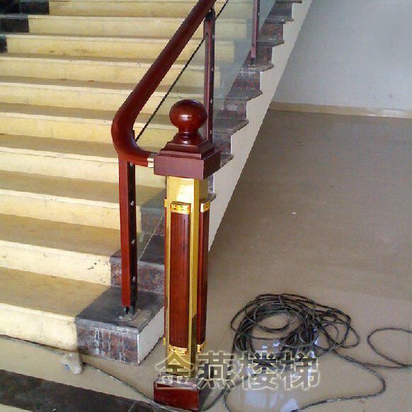 室内家用楼梯扶手护栏起步大柱栏杆阳台飘窗高档铝镁合金立柱配件