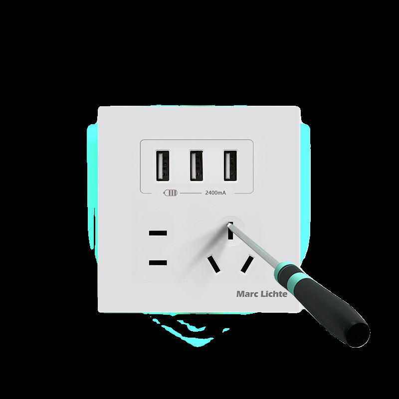 86型暗装家用五孔二三插带三位多口USB快充手机充电插座墙壁面板