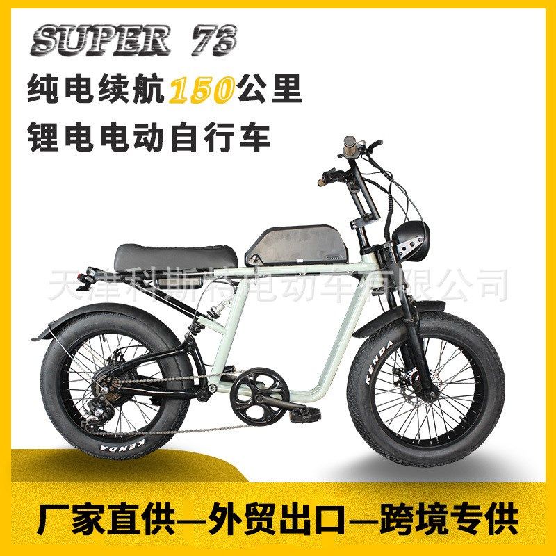 天津电动自行车出口升级款20寸雪地电动车变速助力沙滩锂电车