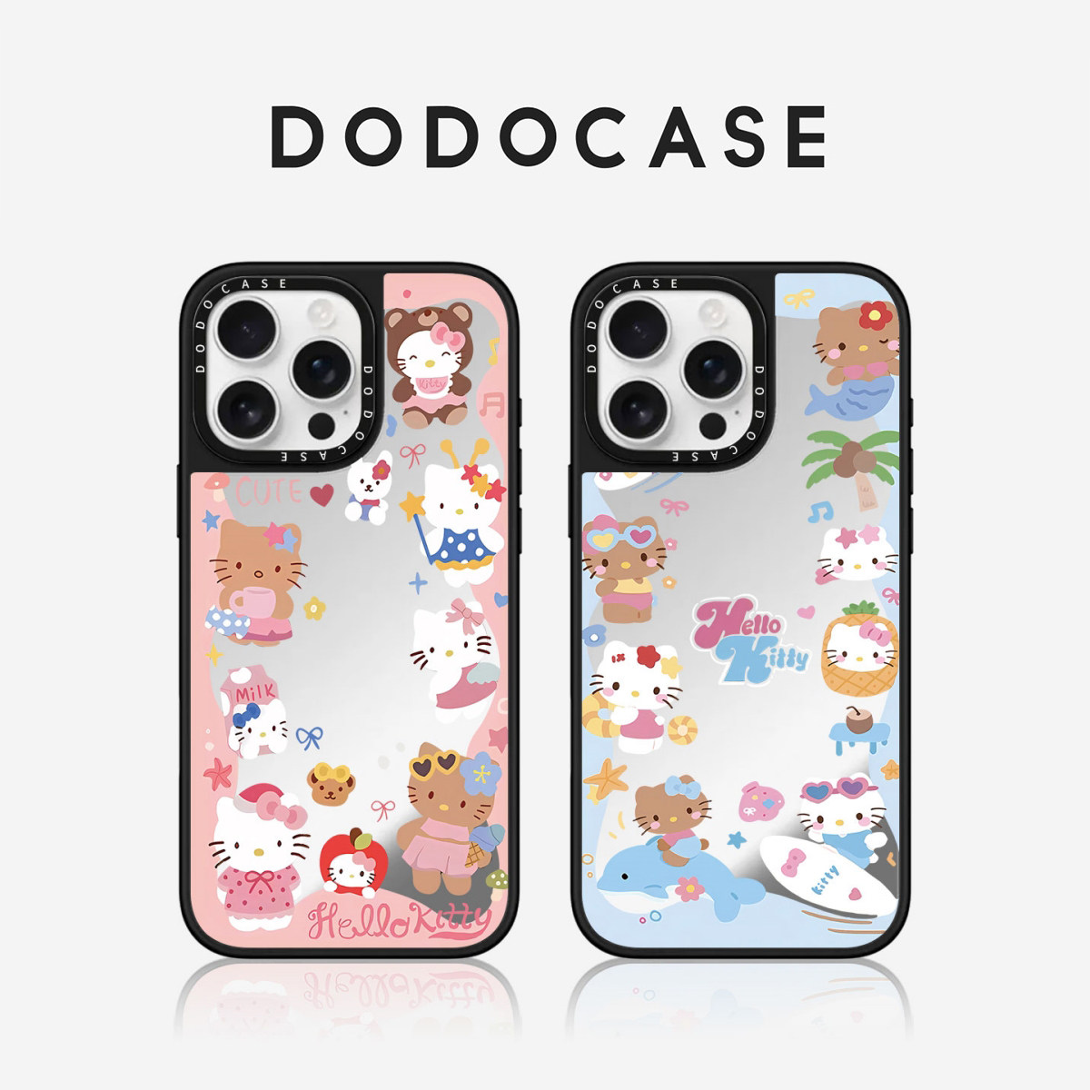 DODOCASE 粉蓝波浪环绕HelloKitty 适用苹果17Promax手机壳iPhone16ProMax少女15Pro可爱KT猫14磁吸13/12硬壳