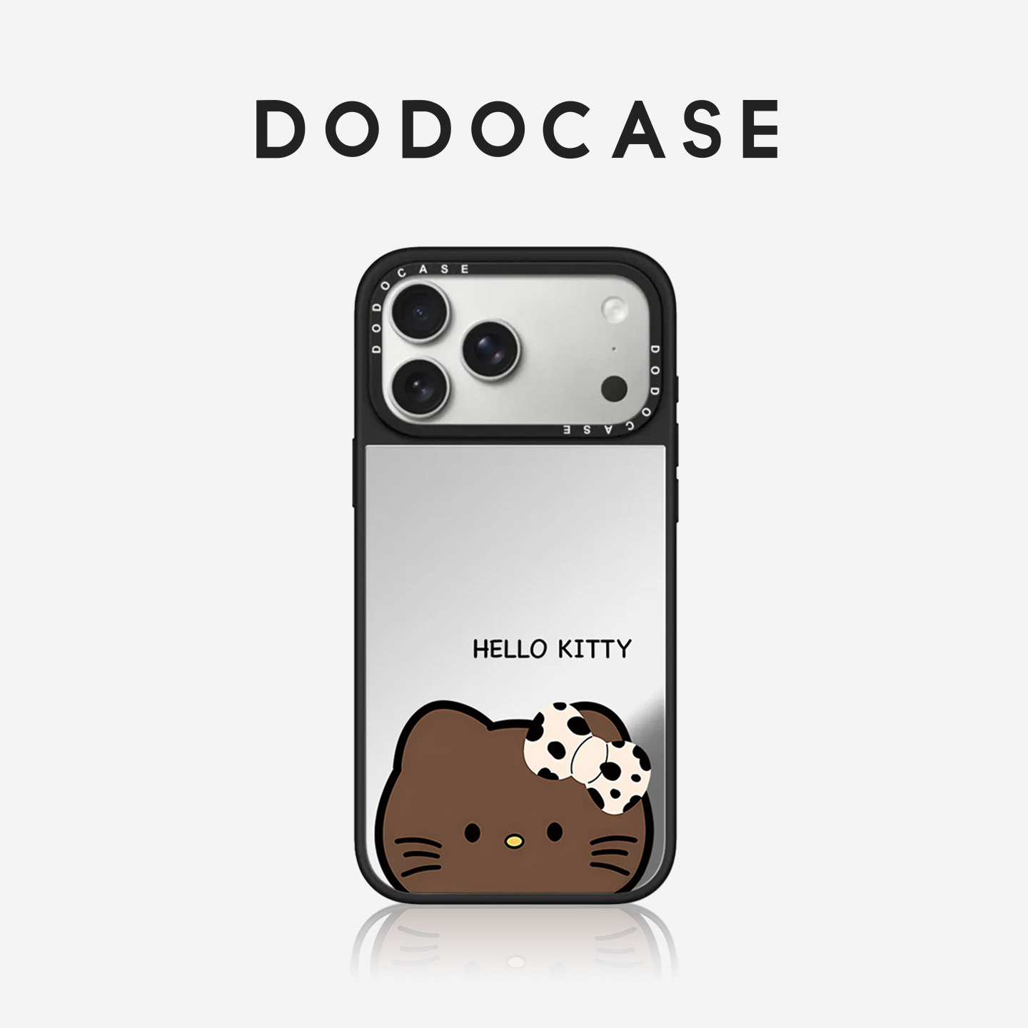 DODOCASE 黑白蝴蝶结黑皮KT猫 适用苹果17Promax手机壳iPhone16ProMax可爱hellokitty猫15Pro卡通14/13硬壳