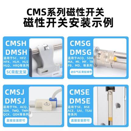 磁性开关CMSG/DMSG/DMSEDMSJDMSH气缸电子式传感应器磁舌簧