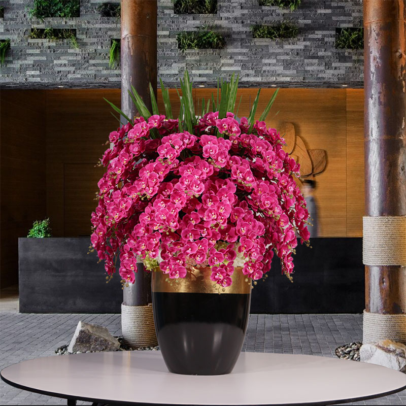 酒店大堂大圆桌花艺售楼部大厅大型假花商场高档装饰花橱窗仿真花