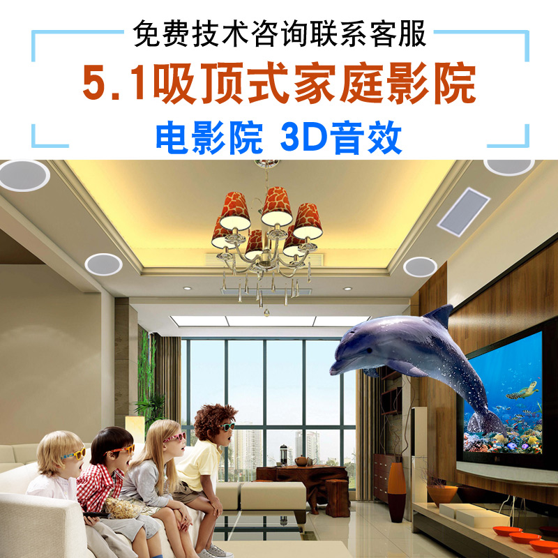 Hivic惠威吸顶式家庭影院5.1嵌入式音响套餐背景音乐音箱吸顶喇叭