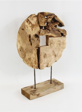 创意手工树根朽木古钱摆件家居客厅玄关走廊办公室酒店民宿装饰品