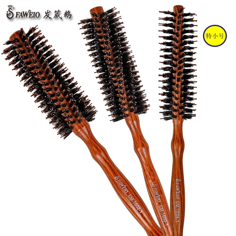 发葳鹅长发发廊专业猪鬃毛卷长子梳头家用滚梳直发内扣梨花卷发梳