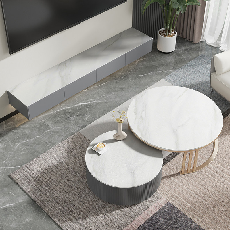 仿大理石纹桌布防水防油免洗圆形茶几垫皮革桌垫电视柜桌布简约