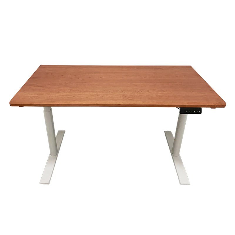 樱桃木实木电动升降桌家用办公电脑桌子站立工作台儿童学习桌定制