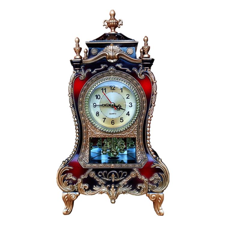 复古钟表欧式客厅台钟现代简约静音C时尚报时艺术老式座钟摆钟摆