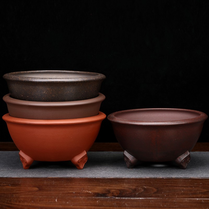 精品紫砂兰花盆室内复古简约陶瓷春蕙建兰君子兰老桩花卉绿植包邮