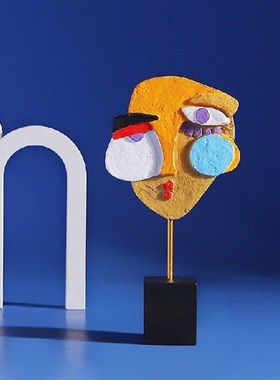 酒柜装饰摆设抽象人脸艺术摆件装饰创意欧式风树脂工艺品创意客厅