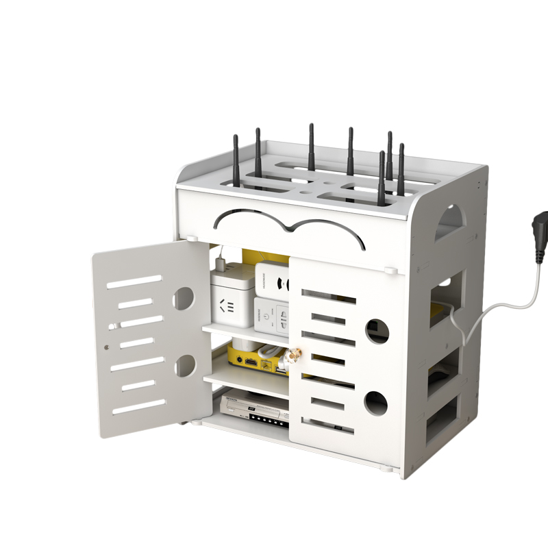 电视盒子网络机顶盒置物架光猫客厅墙上壁挂插线板路由器收纳架