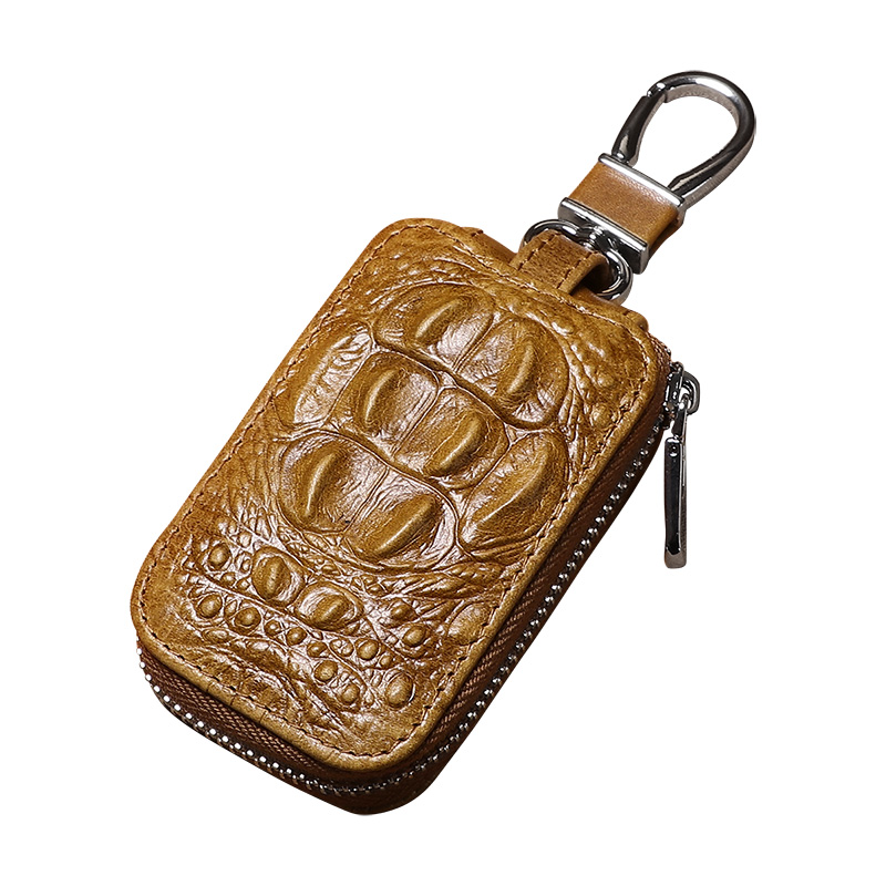 真皮鳄鱼纹男士汽车遥控保护套高档钥匙包男通用腰挂钥匙扣锁匙包