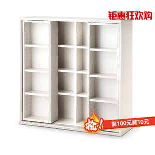 日式漫画滑轨书柜双层移动书架简约陈列展示架卧室多层置物收纳柜