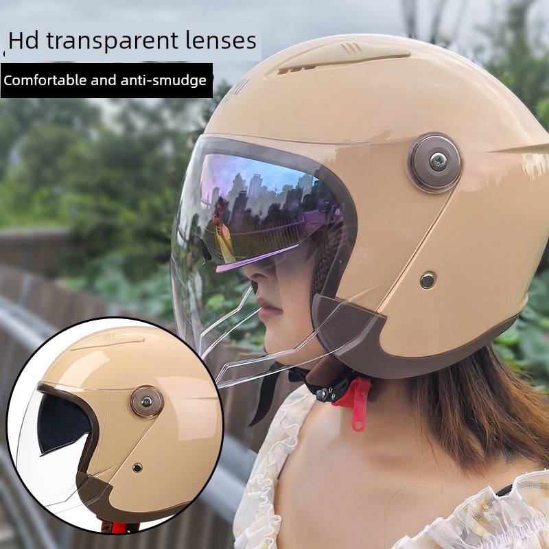 新标准3C认证电动汽车头盔到ec 4分3半头盔秋冬电池头盔