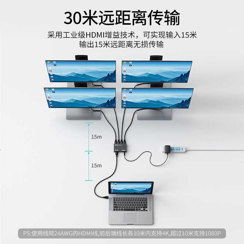 迈拓矩M-SP104M 高清1进4出DMI分配器一分四4K电脑笔记本机顶盒监
