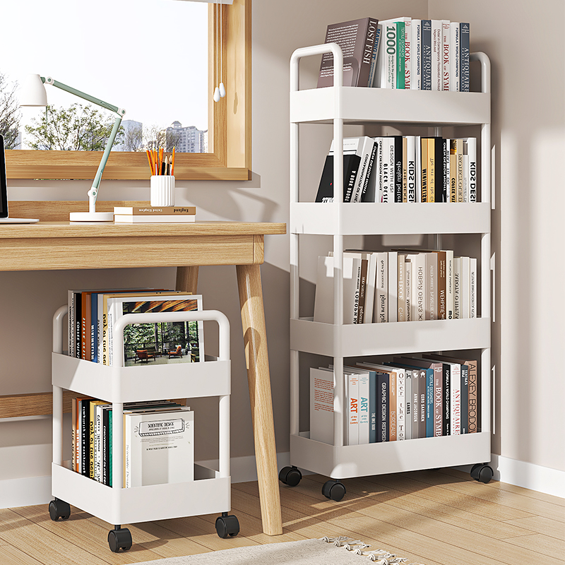 可移动书架置物架多n层书桌下侧边多功能小推车角落学生夹缝收纳