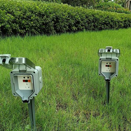 高端防雨防水户外室外别墅后花园洋房庭院立式明装电源插座