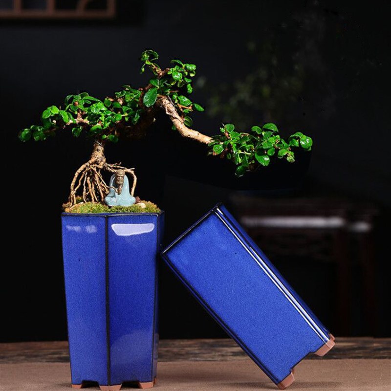 微瑕疵次品花盆陶瓷紫s砂釉盆多肉老庄兰花盆景盆四方签筒处理