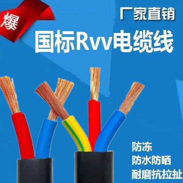 国标电缆线户外家用软线2芯3芯1.5 2.5 4 6平方电动车充电延长线