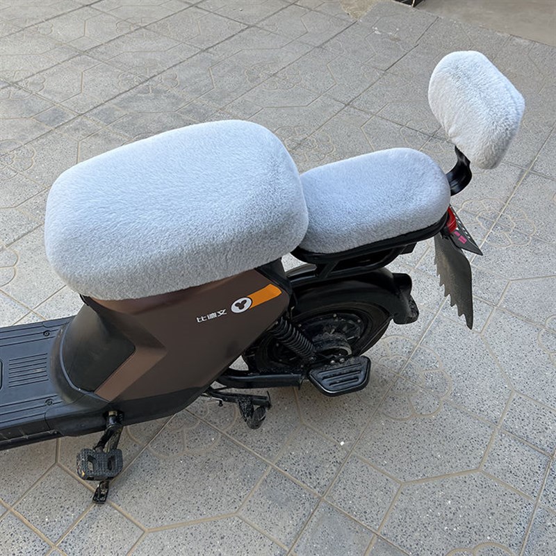冬季毛绒电动车坐垫座套保暖国标雅迪Q1 DE2爱玛绿源9号小牛专用