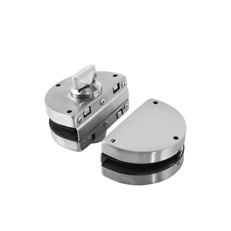 15玻璃门锁免打孔玻璃锁15玻璃门地锁免开孔插销锁无框单门锁