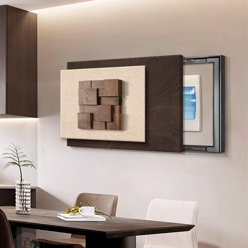 2025新型立体实木仪表箱装饰画高端阻断弱电箱盖板开关箱挂画