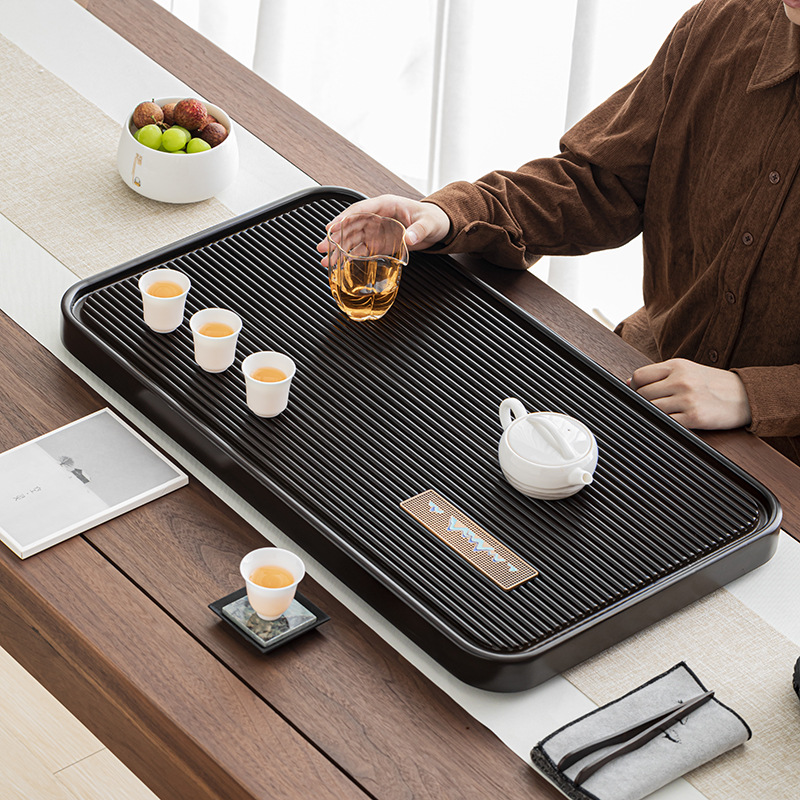 高端茶盘家用2024新款青山竹木茶托盘排水茶具干泡茶台茶海电木款