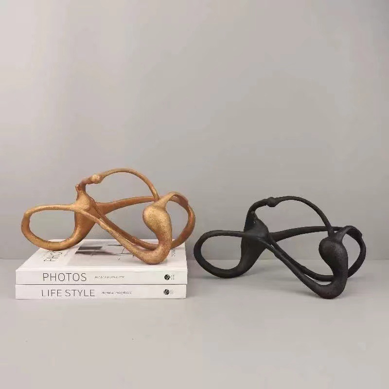 现代简约几何造型金属摆件客厅卧室玄关酒店电视柜软装家居装饰品