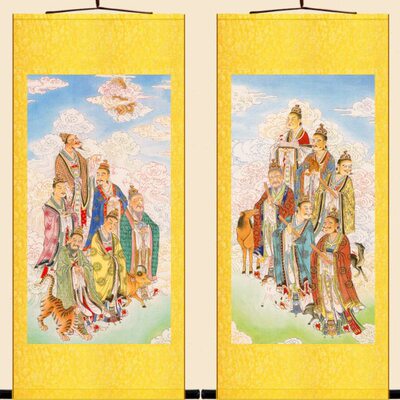 复古版水陆画 十二元辰地支生肖神像画 神将护法画像卷轴挂画定制