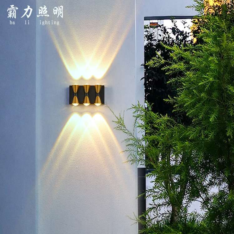 户外防水双头壁灯庭院装饰灯酒店创意外墙led室外简约露台壁灯