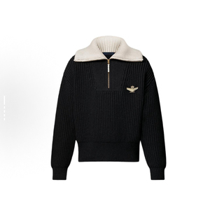 半拉链套头飞行员胸针翻领针织毛衣外套 25SS男女情侣同款 Adam