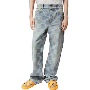 Adam 王鹤棣白敬亭男女情侣同款 25SS 款 棋盘格直筒牛仔裤 经典