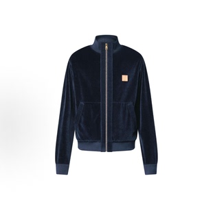 丝绒螺纹运动夹克外套 男女情侣明星同款 25FW 白敬亭 Adam