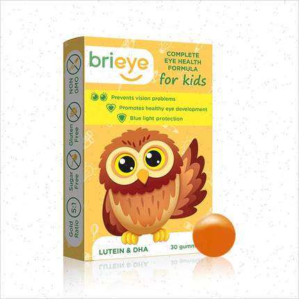 brieye珍悦目儿童dha叶黄素250mg学生DHA鱼油多维补锌专利眼脑*