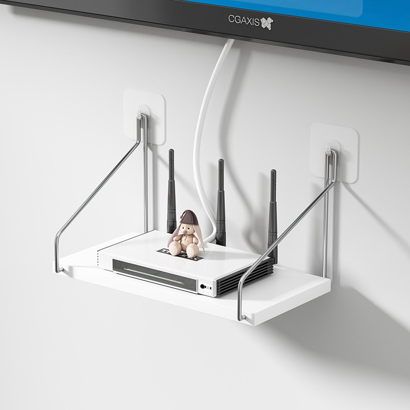 座机电话挂壁支架j路由器散热器放路由器置物架免打孔托架极窄架