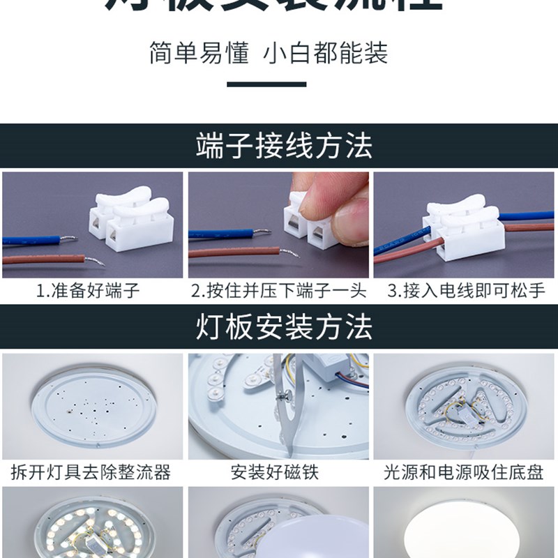 led磁吸顶灯盘风扇吊扇灯替换灯芯客厅圆形大灯80/100cmLED圆灯条