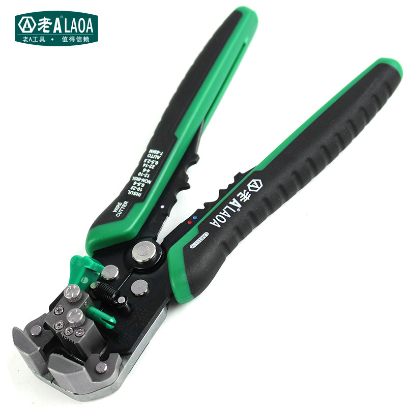 老A 进口自动剥线钳 台湾原产电工端子压接钳0.13-10MM压线钳