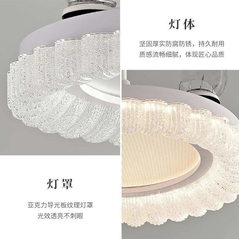 意式轻奢吸顶风扇k灯2025新款客厅餐厅卧室灯家用吊扇灯一体式吊