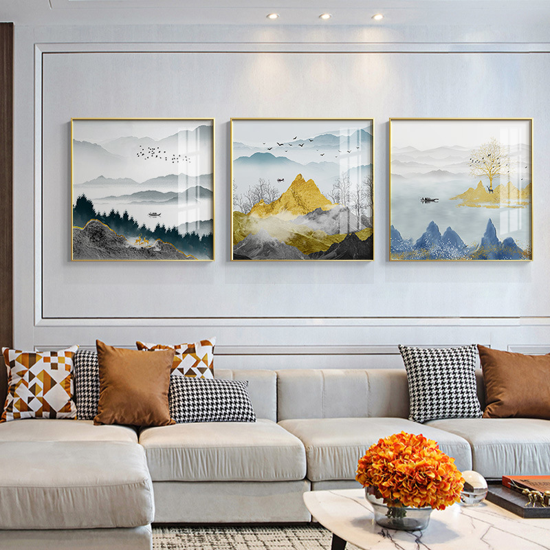 简约新中式客厅装饰画现代轻奢玄幻水墨山水画玄关墙画软装样板间