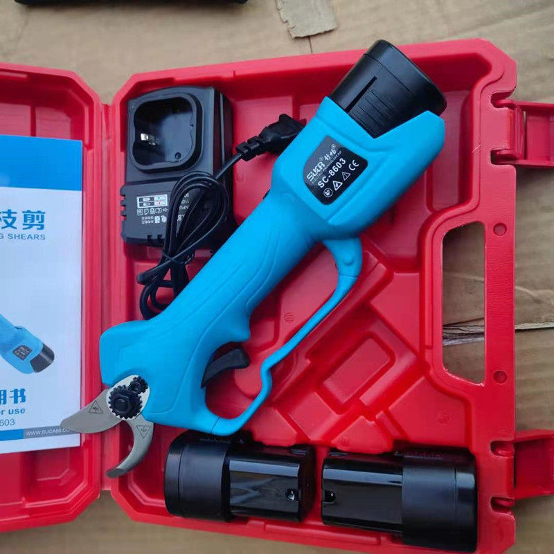 舒畅2.8电动修枝剪园艺剪刀充电式锂电园林修枝机果树电动剪刀