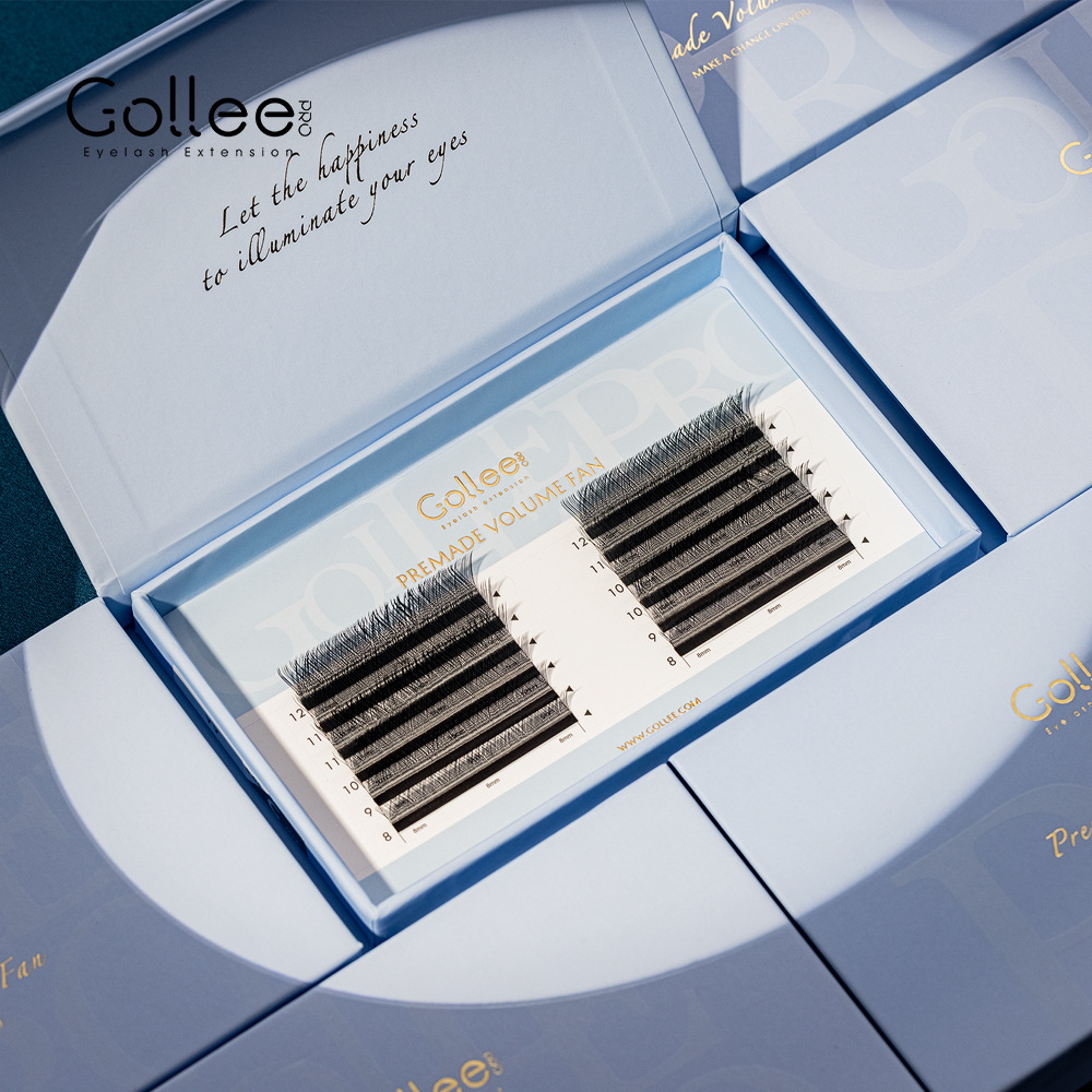 gollee古梨Y型假睫毛批发0.05YY睫毛不散根自然浓密嫁接开花睫毛